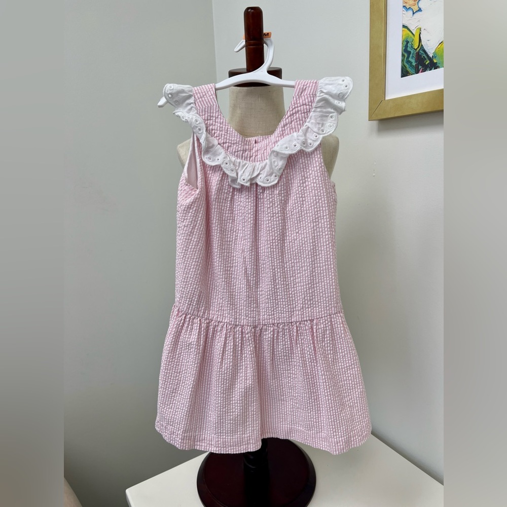 JANIE AND JACK SEERSUCKER EYELET COLLAR DRESS🎀🎀🎀